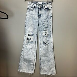 Risen Jeans 5/27 distressed acid washed jeans high rise